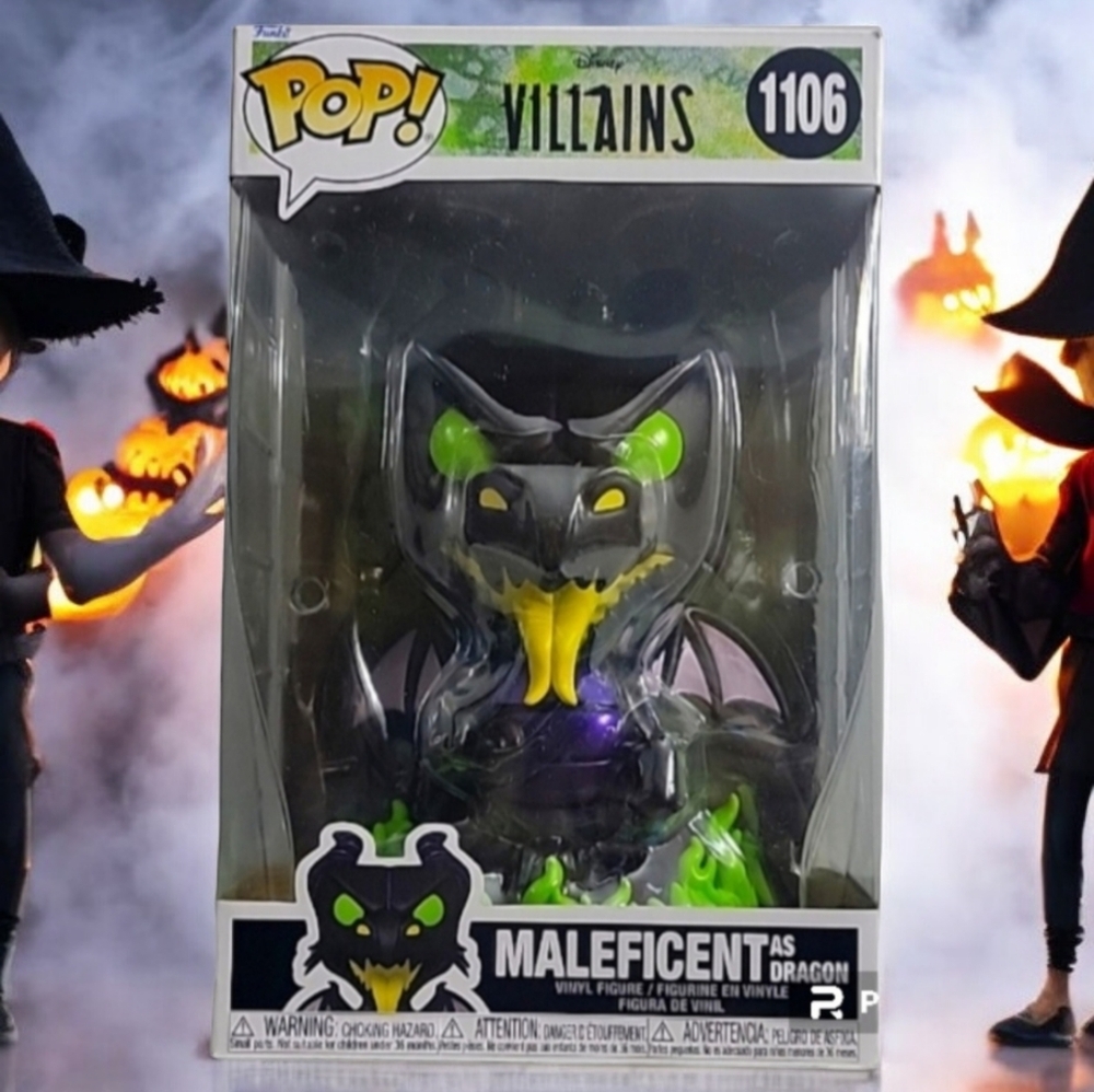 Funko Pop Malificent Jumbo 10 Inches tall as a Dragon 1106 box is 13" × 8" "NEW" - Picture 2 of 8